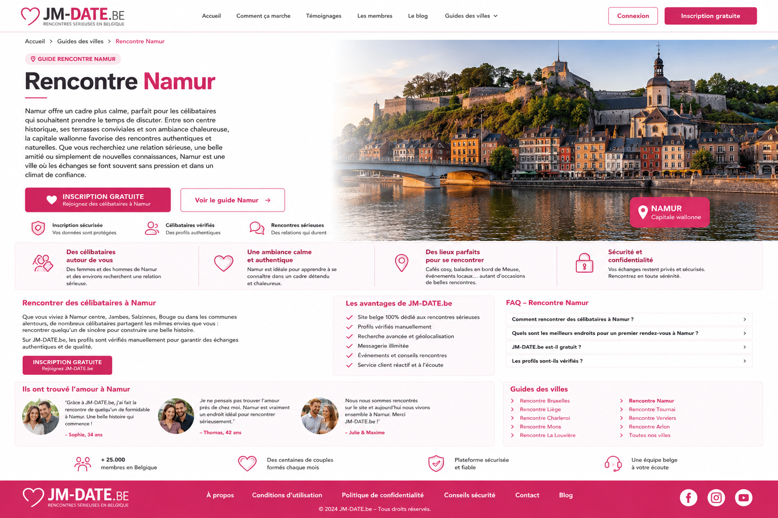 Rencontre Namur - célibataires à Namur avec JM-DATE.be